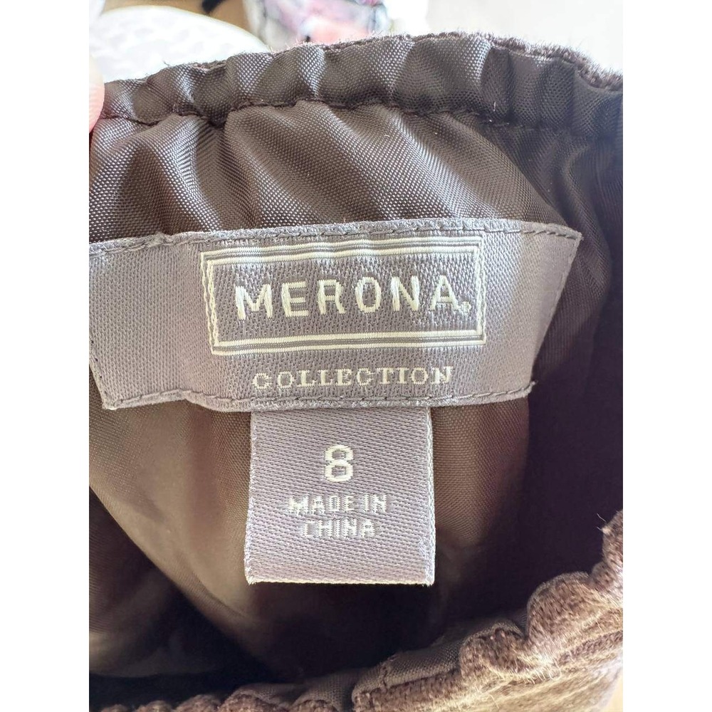 Vintage Chocolate Brown Halter Dress 8 Y2K Cotton Linen Euro Summer Boho Coastal - Picture 2 of 5